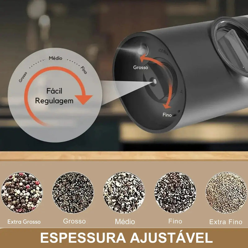 Moedor de Temperos Elétrico Premium – Moagem Rápida e Sem Esforço